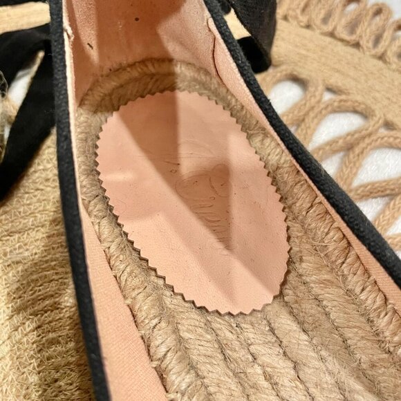 J Crew Black Canvas Espadrille Flats Size 9.5 AX894 - Picture 9 of 11